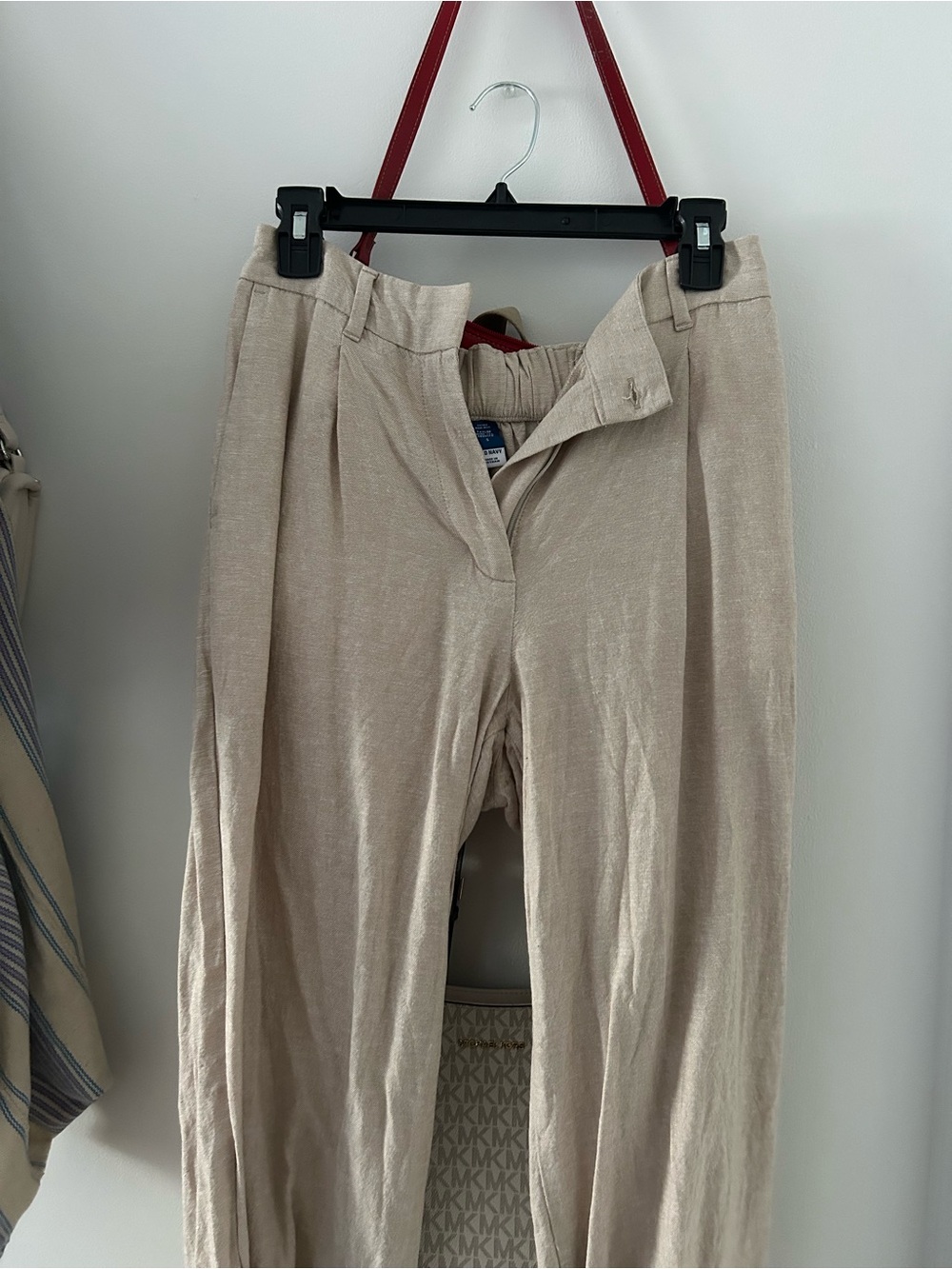 Old Navy Light Beige High-Rise Taylor Wide-Leg Trousers